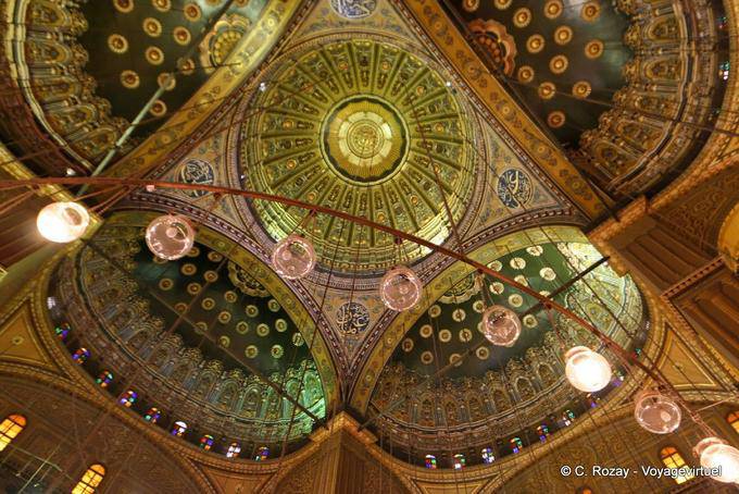 Decorazione dei cinque cupole Muhammad Ali Mosque, Cairo - Egitto