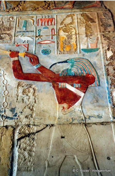 Il dio Thoth in policromo tomba nella Valle dei Re - Egitto