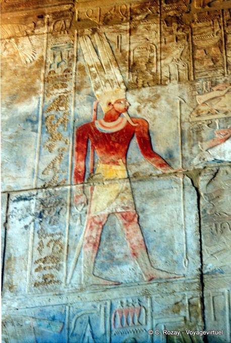 Colori conservati per un faraone, sollievo, tempio di Karnak - Egitto