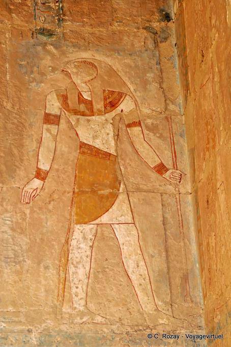 Murale di un colore Horus Tempio di Hatshepsut - Egitto