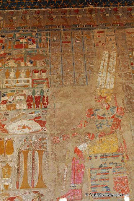 Offerte per Hamon, policromo, Cappella di Anubi, Tempio di Hatshepsut - Egitto