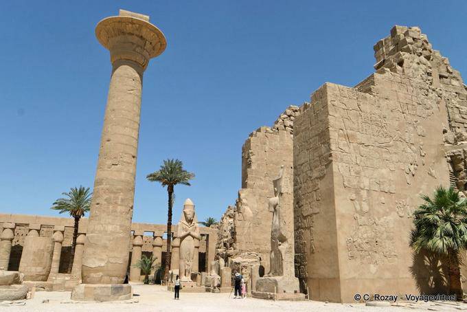 Faraone Taharqa etiope colonna del tempio di Karnak - Egitto