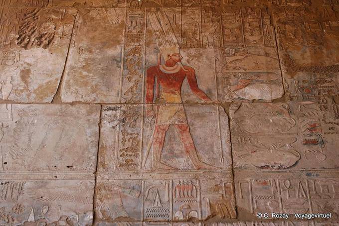 Cappella di Hatshepsut, sollievo a colori, Tempio di Karnak - Egitto