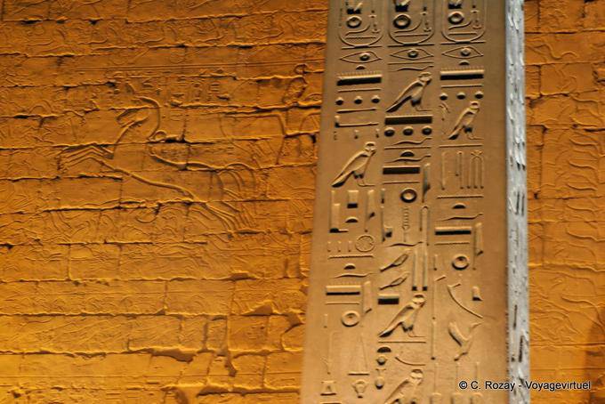 Obelisco, geroglifici dettagliate, Tempio di Luxor - Egitto