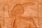 Frammento di un fregio del Tempio del Sole di Ramses II (da vicino), Abu Simbel, Egitto.