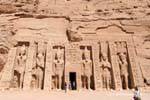 Declino in pilone Nefertari Temple, Abu Simbel, Egitto.