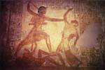 Contro gli Ittiti, Ramses calpestio e uccidendo i nemici, Abu Simbel, Egitto.