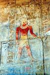 Colori conservati per un faraone, sollievo, tempio di Karnak, Egitto.