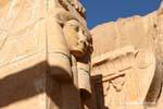 Hatshepsut, tendone ornata da una maschera raffigurante Hathor, Egitto.