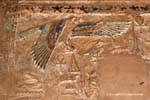 Horus volare i colori nel cielo notturno, Akh menu, Tempio di Karnak, Egitto.