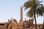 Il palmo e obelischi, sito archeologico di Karnak, Egitto.