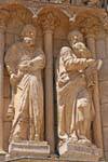 Statue della parete laterale di sinistra, Aronne e Mosè rappresenta Cattedrale di Santa Maria, Burgos, Spagna.