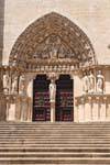 Porta Sarmental, timpano, architrave e stipiti, Cattedrale di Burgos, Spagna.