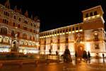 León di notte, Plaza San Marcelo Diputación, Spagna.