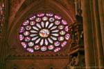 Rosetta della cattedrale di León, vista dall'interno, Spagna.