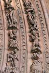DAMNED soffrendo le pene dell'inferno, portale centrale, la Cattedrale di León, Spagna.