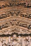Cristo che mostra le stimmate, Portale del Juicio finale, Cattedrale di León, Spagna.