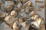 Particolare di una scultura in Plaza del Pilar, Zaragoza, Spagna.