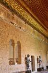 Sala della cambusa, armatura e fregio mudéjar intonaci, Alcazar, Segovia, Spagna.