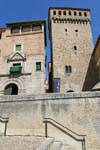 Torreon de Lozoya, visto da Plaza San Martin, Segovia, Spagna.