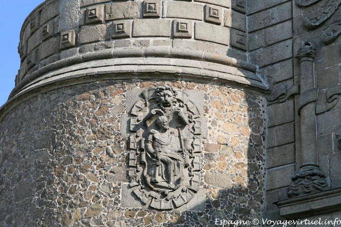 Toledo, intagliando il Porta Nuova della Bisagra - Spagna