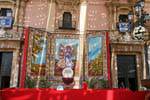 Valencia, facciata barocca decorata della Basilica della Vergine, Spagna.