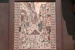 Valencia, disegno ingenuo aA processione, Spagna.