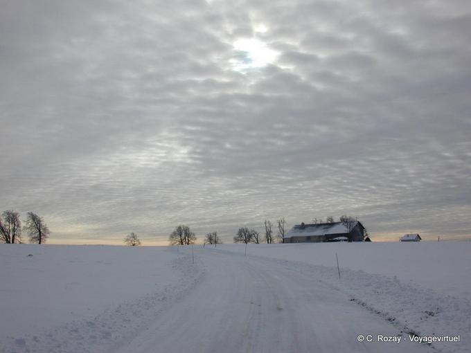 Inverno cielo Comté Doubs - Franca Contea, Francia