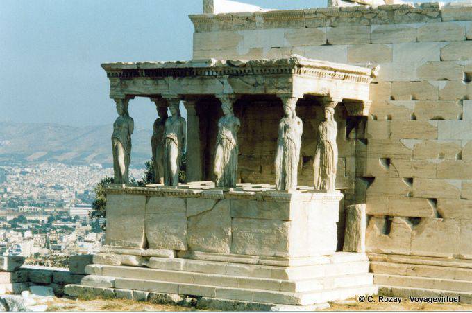 Cariatidi dell'Eretteo, Acropoli, Atene - Grecia