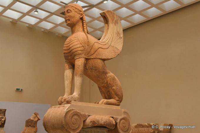 Naxian sfinge alata, Delphi Museum - Grecia
