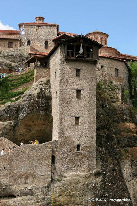 Argano con filo per le disposizioni di montaggio, Monastero della Trasfigurazione del Salvatore, Meteora - Grecia