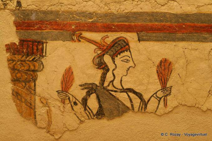 Signora di Micene, affresco, Museo Archeologico di Micene - Grecia