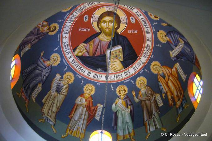 Dome dipinto il monastero cappella esterna Pigi Zoodochou, Poros - Grecia