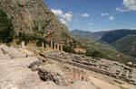 Panorama del Tempio di Apollo, Delfi, Grecia.