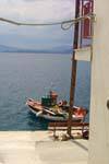 Barca da pesca ormeggiate, Trikeri, Agia Kiriaki, Grecia.