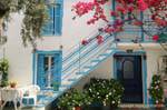 Scala con bouganville, Agia Kiriaki, Grecia.