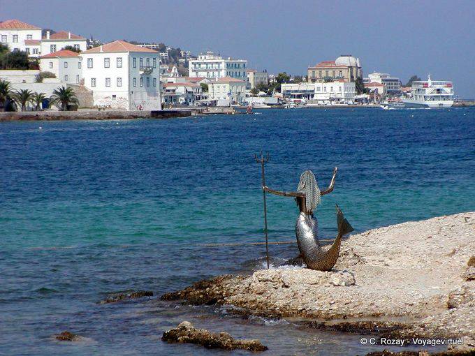 La scultura della sirena, Spetses - Grecia