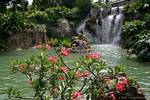 Cascata situata sotto Deshaies parco ristorante, Guadalupa.