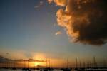 Porto di Deshaies, tramonto, Guadalupa.
