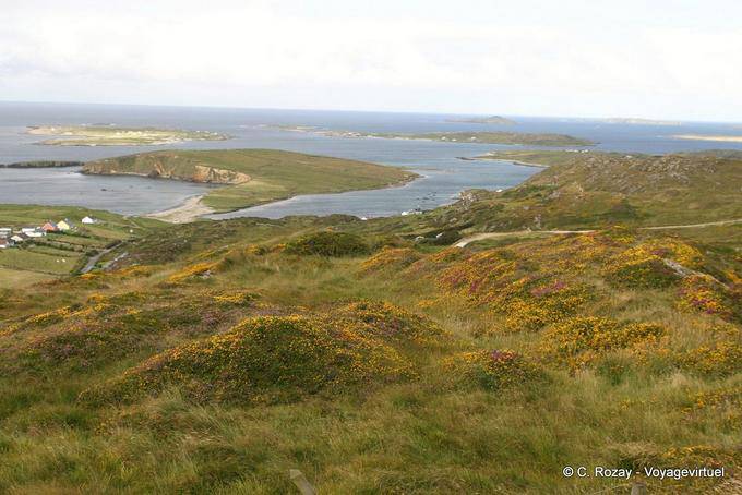 Panorama di Ardmore da Fahy e Rombo Island, Clifden Connemara Sky Road - Irlanda