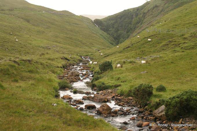 Torrent in una mini valle, Connemara - Irlanda