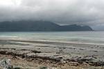 Luci sul Keel sabbia, Achill Island, Irlanda.