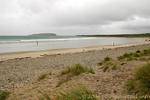 Coraggioso sulla spiaggia di Keel, Achill Island, Irlanda.