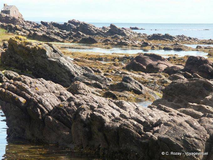 Rocce a Portnagollan House, a nord di Cushendall, Antrim - Irlanda de Nord