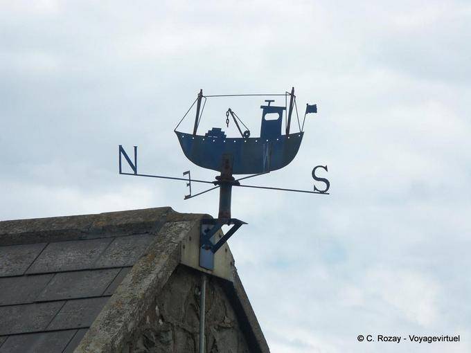 Weather vane raffigurante una barca da pesca, Ballygalley Antrim - Irlanda de Nord