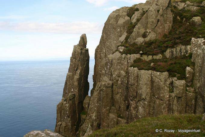 Caratteristica dolerite avanzate del sito, Fairhead - Irlanda de Nord