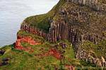 Rosso e organi di roccia grigia, Giants Causeway, Irlanda de Nord.