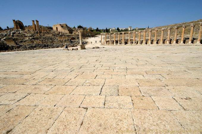 Forum Pavement, Oval Plaza, Jerash - Giordania