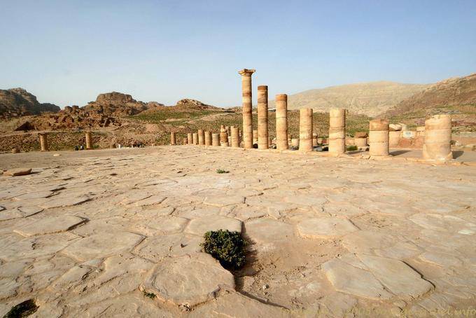 Colonne intorno ai temenos del Grande Tempio, Petra Lower City - Giordania