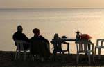 Ombra tempo caffè, Mar Morto, Giordania.